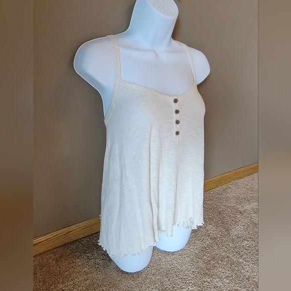 American Eagle Boho Bohemian Off White Flowy Tank Top Size XS - Picture 1 of 7
